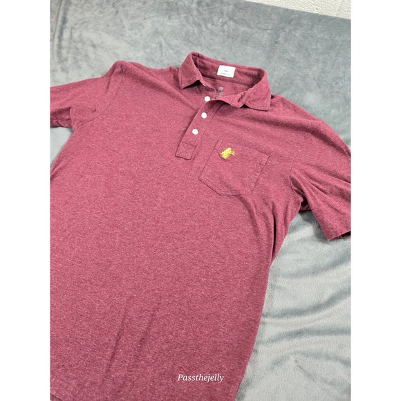 Johnnie O Polo Shirt Mens Small Red Cotton Golf Heather Logo Pocket UPF Stretch - Picture 7 of 10